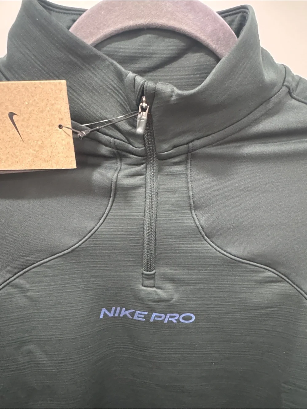 Nike Pro Kids  Long-Sleeve Half Zip Top in Dark Green